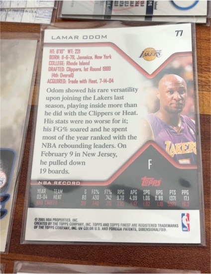 2004-05 Topps #77 Lamar Odom — front