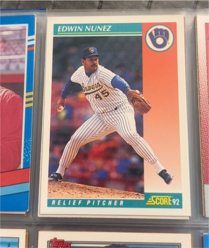 1992 Score #676 Edwin Nunez — front