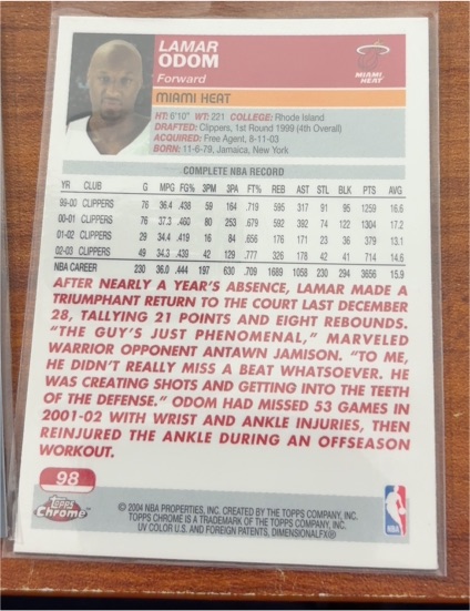 2004 Topps Chrome #98 Lamar Odom — front