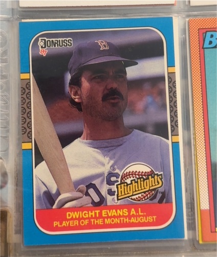 1987 Donruss Highlights #33 Dwight Evans — front