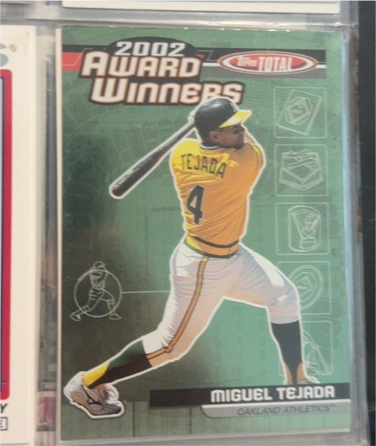 2002 Topps Total Award Winners #AW3 Miguel Tejada — front