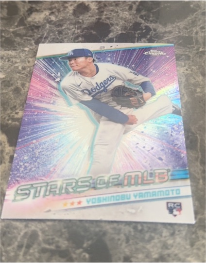 2024 Topps Series 2 Chrome Stars of MLB #CSMLB-57 Yoshinobu Yamamoto — front