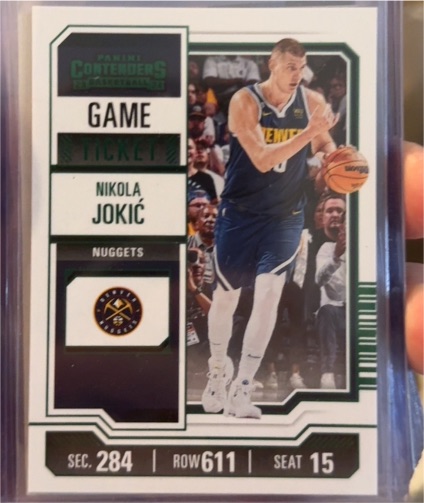2023-24 Panini Contenders #1 Nikola Jokic Denver Nuggets Game Ticket — front