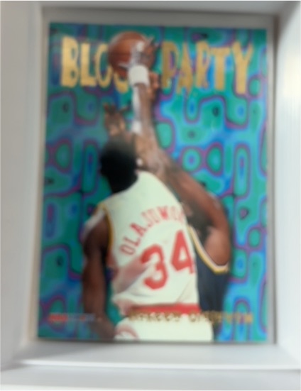 1995-96 NBA Hoops #8 Hakeem Olajuwon Block Party — front
