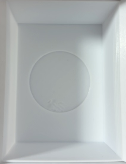White Display Frame Insert with Circular Indent — front