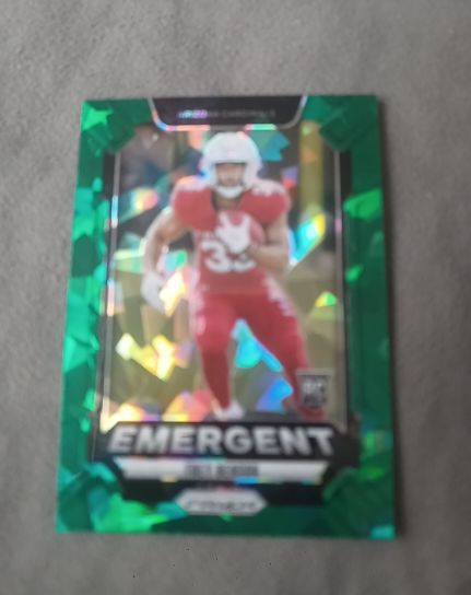 2024 Panini Prizm #17 Trey Benson RC Rookie Emergent Green Ice — front