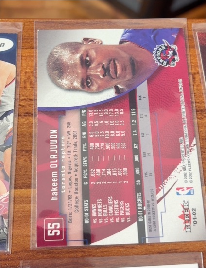 2001 Fleer #55 Hakeem Olajuwon — front