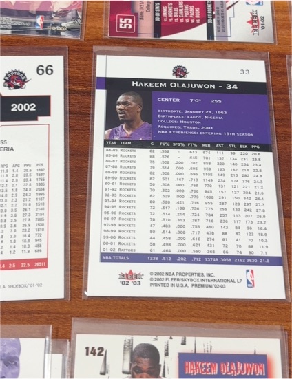 2002 Fleer #33 Hakeem Olajuwon — front