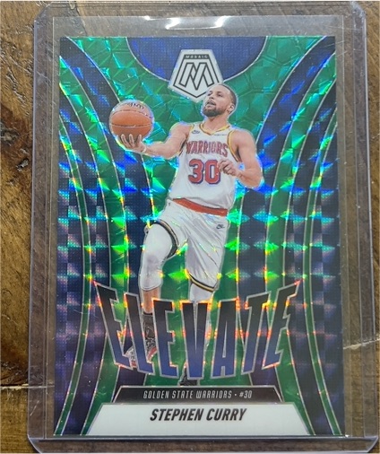 2024-25 Panini Mosaic #24 Stephen Curry Elevate Green Mosaic — front