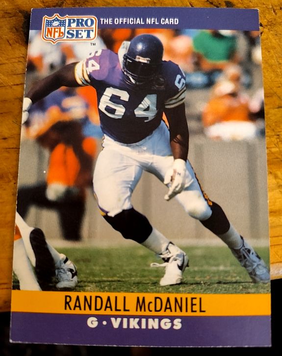 1990 Pro Set #191 Randall McDaniel — front
