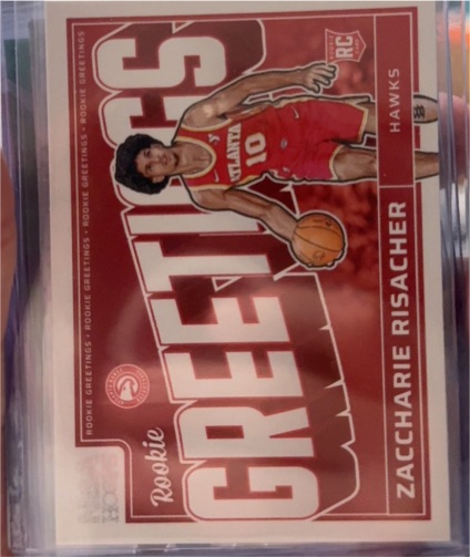 2024-25 Panini NBA Hoops #15 Zaccharie Risacher Rookie Greetings — front