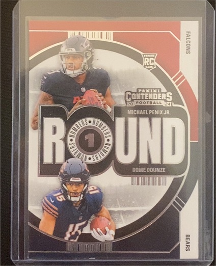 2024 Panini Contenders Round Numbers #3 Michael Penix Jr. Rome Odunze — front