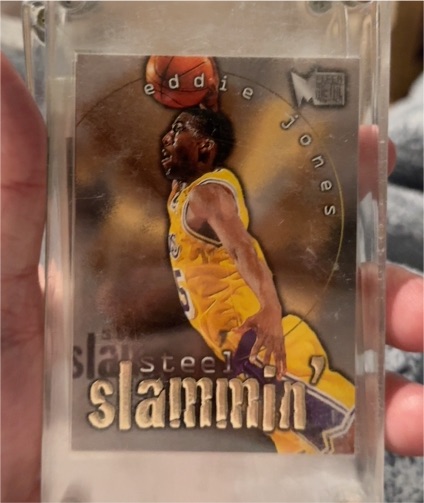 1996-97 Fleer Metal Steel Slammin' #5 Eddie Jones — front