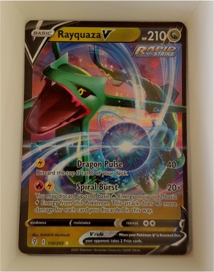 2021 Pokemon Evolving Skies #110 Rayquaza V — front