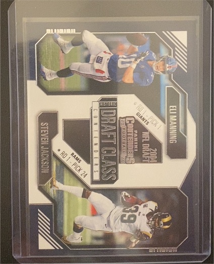 2024 Panini Contenders Historic Draft Class #21 Eli Manning / Steven Jackson — front