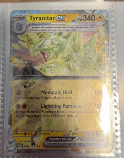 2023 Pokémon SV03: Obsidian Flames #066 Tyranitar ex — front