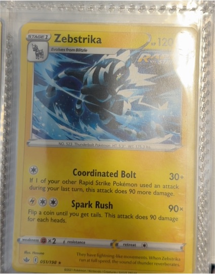 2021 Pokémon TCG Sword & Shield Chilling Reign #051 Zebstrika — front