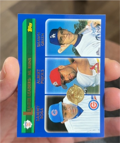 2003 Topps #344 National League Runs Scored Leaders Sammy Sosa Albert Pujols Shawn Green — front