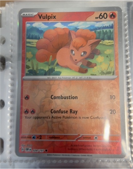 2023 Pokémon SV03 Obsidian Flames #028 Vulpix — front