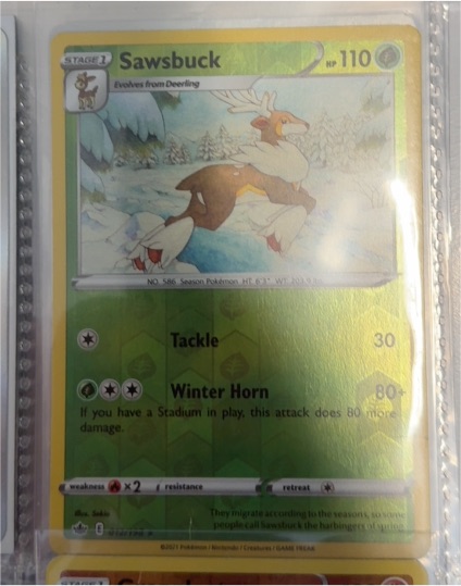 2021 Pokémon SWSH06: Chilling Reign #12 Sawsbuck — front