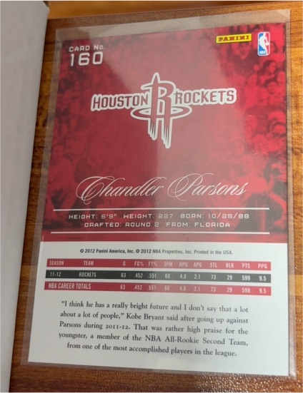 2012 Panini #160 Chandler Parsons — front