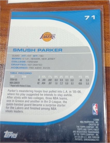 2005-06 Topps #71 Smush Parker — front