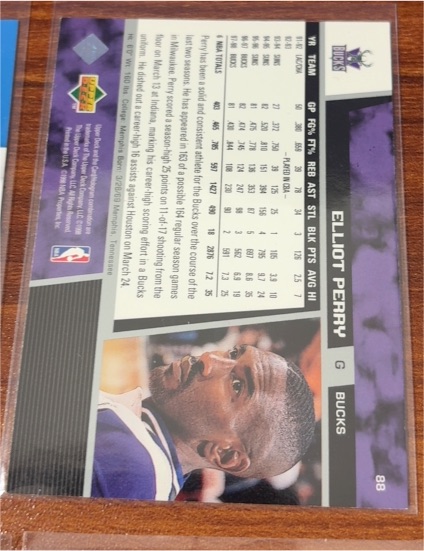 1997-98 Upper Deck #88 Elliot Perry Milwaukee Bucks — front