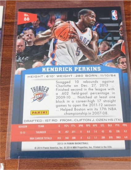 2013-14 Panini #66 Kendrick Perkins — front