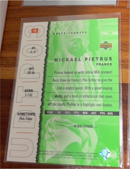 2003-04 Upper Deck Top Prospects Mickael Pietrus — front