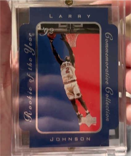 1996-97 Upper Deck Rookie of the Year Commemorative Collection #RC6 Larry Johnson — front