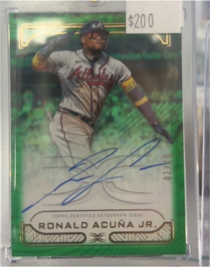 2024 Topps Definitive Defining Moments Green #DAAC-RA Ronald Acuña Jr. — front