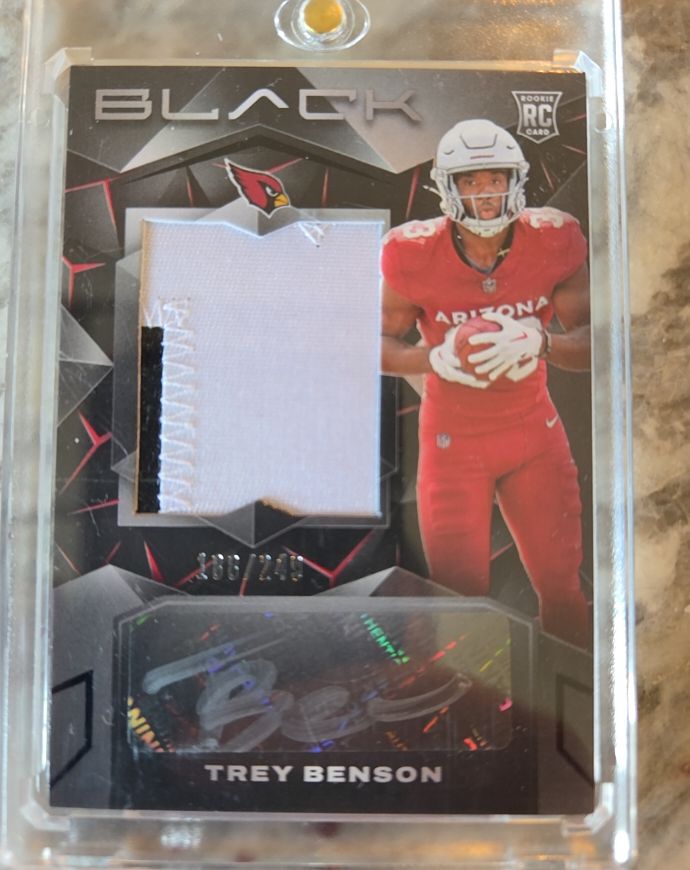 2024 Panini Black #218 Trey Benson Rookie Patch Auto — front