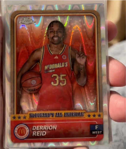 2024 Topps Chrome McDonald's All American #41 Derrion Reid RayWave Refractor — front