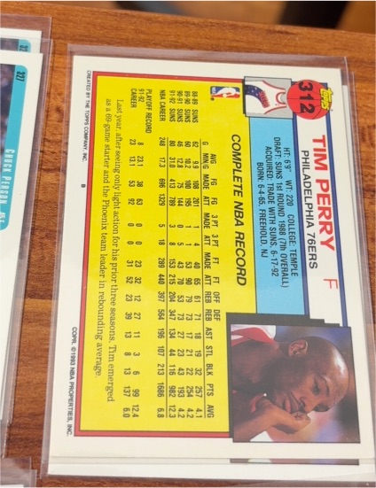 1992-93 Topps #312 Tim Perry — front