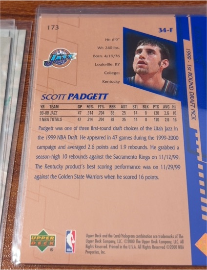 1999 Upper Deck #173 Scott Padgett — front