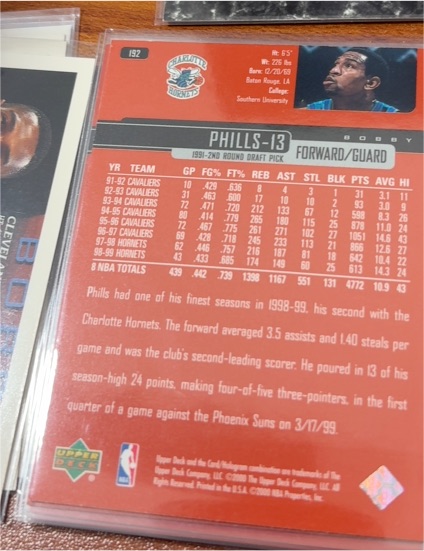 1998 Upper Deck #192 Bobby Phills — front