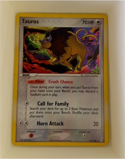 2006 Pokémon EX Crystal Guardians #12 Tauros — front