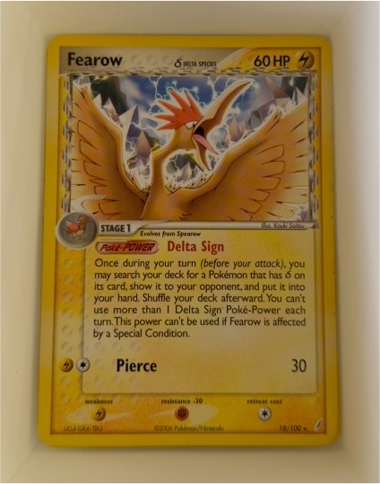 2006 Pokemon EX Crystal Guardians #18 Fearow Delta Species — front