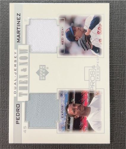 2001 Upper Deck Pros & Prospects Then & Now Dual Jersey #TN-PM Pedro Martinez — front