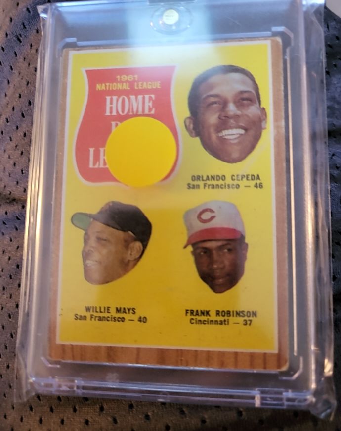 1962 Topps #54 National League Home Run Leaders Willie Mays Frank Robinson Orlando Cepeda — front