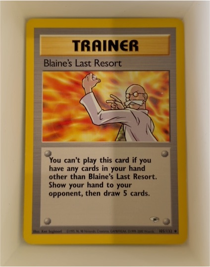 2000 Pokémon Gym Heroes #105 Blaine's Last Resort — front