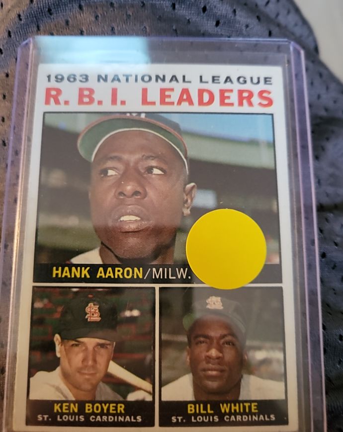 1964 Topps #11 Hank Aaron/Ken Boyer/Bill White NL RBI Leaders — front