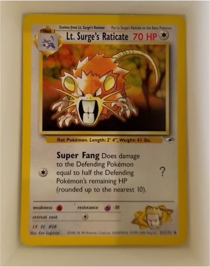 1999 Gym Heroes #51 Lt. Surge's Raticate — front