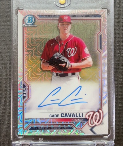 2021 Bowman Chrome #BCP-250 Cade Cavalli — front