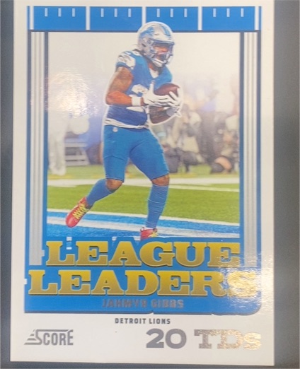 2025 Panini Score #5 Jahmyr Gibbs League Leaders Detroit Lions — front
