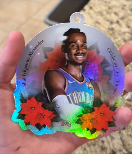 2025-26 Topps Holiday #DCO-SGA Shai Gilgeous-Alexander Die-Cut Ornament — front