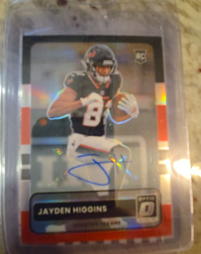 2025 Panini Donruss Optic #13 Jayden Higgins 2015 Retro Autograph Rookie Card — front