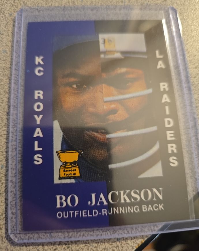 1990 AAMER Sports #NNO Bo Jackson Royals / Raiders Dual Sport Promo Card — front