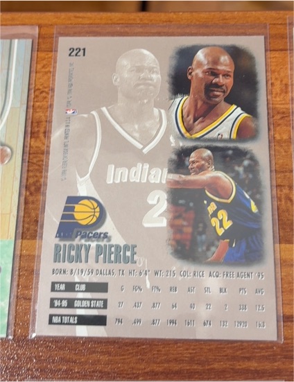 1993 Hoops #221 Ricky Pierce — front