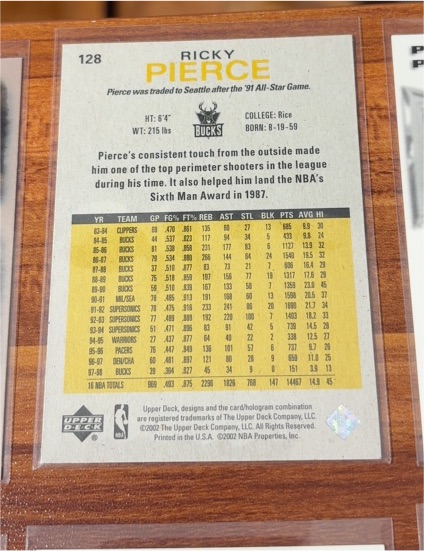 1991 Upper Deck #128 Ricky Pierce — front